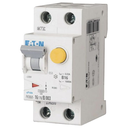 Eaton - PKNM-10/1N/B/003-A-MW - Eaton PKNM 1P+N 10 A ˲ʱ RCD PKNM-10/1N/B/003-A-MW, 30mAբ, DIN찲װ		