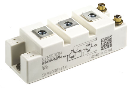 Semikron - SKM50GB12T4 - Semikron SKM50GB12T4 Nͨ IGBT ģ, ˫, 81 A, Vce=1200 V, 7 SEMITRANS2װ		