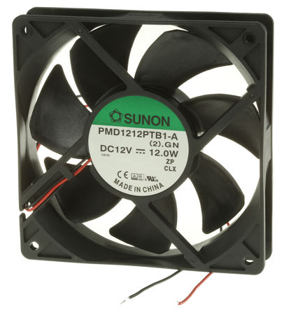 Sunon - PMD1212PTB1-A(2).GN - Sunon PMD ϵ 12W 12 V ֱ  PMD1212PTB1-A(2).GN, 255m3/h, 4500rpm, 120 x 120 x 25mm		