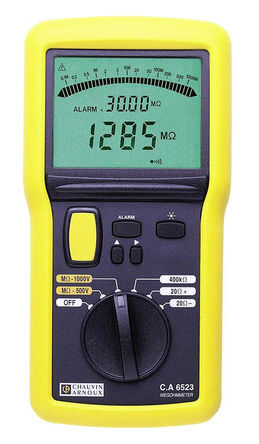 Chauvin Arnoux - P01140802D - Chauvin Arnoux C.A 6523 Ե, 2000M, 1000V, 200mA, CAT III 600 V		