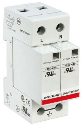 Bourns - 1250-2S-400 - Bourns 1250 ϵ 600 V  50kA 2  1250-2S-400, DIN 찲װ, 36 x 67 x 90mm		