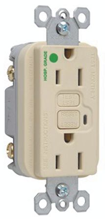 PASS & SEYMOUR - 1595HGI - PASS & SEYMOUR TradeMaster ϵ NEMA ׼ 15A ɫ  RCD  1595HGI, ť, 2,  1.72in  4.2in, 125V ac		