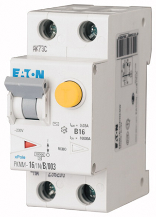 Eaton - PKNM-20/1N/B/003-PT - Eaton  ϵ 1+N B סլ RCBO, PKNM-20/1N/B/003-PT, 20A, 10 kA·		