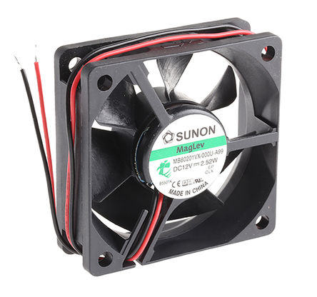 Sunon - MB60201VX-000U-A99 - Sunon MB ϵ 2.52W 12 V ֱ  MB60201VX-000U-A99, 43.4m3/h, 5100rpm, 60 x 60 x 20mm		