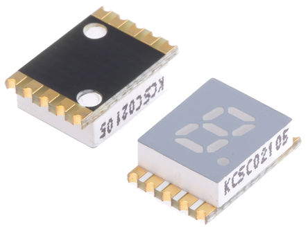 Kingbright - KCSC02-105 - Kingbright 1ַ 7  ɫ LED  KCSC02-105, 30 mcd, ҲС, 5.08mmַ, 氲װ		