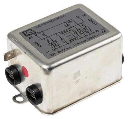 RS Pro - MA10/SC/2 - RS Pro MA05/10 ϵ 10A 240 V ֱ, 50/60Hz ̰װ RFI ˲ MA10/SC/2, Fast-OnӶ		