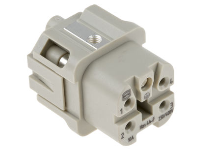 Harting - 09200030301+09200042711 - Harting Han A ϵ 4 + PE   󸺺ɵԴ׼ ׼ 09200030301+09200042711, M3 Ƴߴ, 10A, 230  400 V 		