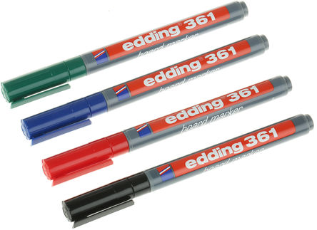 Edding - 361/4S - Edding 子弹形 白板笔 361/4S, 4支 杂色笔		