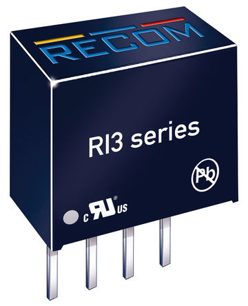 Recom - RI3-2412S - Recom RI3 ϵ 3W ʽֱ-ֱת RI3-2412S, 24 V, 12V, Maximum of 250mA, 1kVѹ, SIPװ		