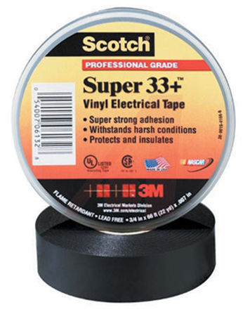 3M - 33+SUPER-3/4X66FT - 3M 3M? Super 33+ ɫ ϩ Ե 33+SUPER-3/4X66FT, 3000Vѹ, 7m x 19mm x 0.17mm		