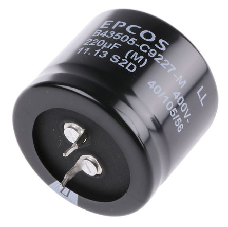 EPCOS - B43505C9227M - EPCOS B43505 ϵ 400 V ֱ 220F ͨ  B43505C9227M, 20%ݲ, 400m(ֵ), +105C		