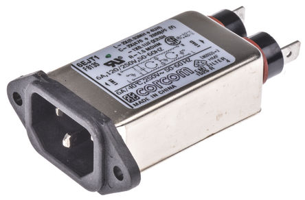 TE Connectivity - 2-6609006-3 - TE Connectivity װ C14 IEC ˲ ͷ 2-6609006-3, ζ˽, 6A, 250 V 		