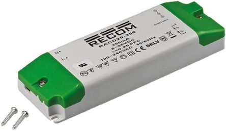 Recom - RACD20-350D-US - Recom LED  RACD20-350D-US, 200  264 V ac, 90  130 V ac, 3  34V, 50  350mA, 20W		