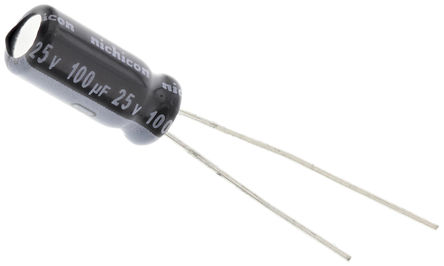 Nichicon - UVY1E101MDD - Nichicon VY ϵ 25 V 100F ͨ  UVY1E101MDD, 20%ݲ, +105C, 5101-4װ		