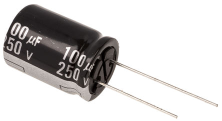 Panasonic - EEUED2E101S - Panasonic ED  ϵ 250 V ֱ 100F ͨ  EEUED2E101S, 20%ݲ, +105C		