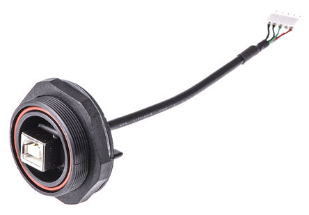 Bulgin - PX0849/B - Bulgin USB B ϵ PX0849 1 ˿ ֱ ĸ USB 2.0 B  USB  PX0849/B, 尲װ, 30 V , 1A		