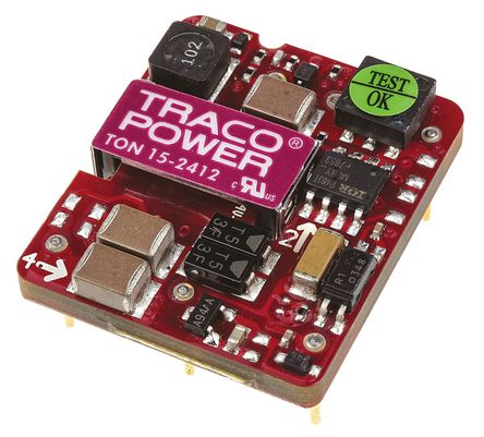 TRACOPOWER - TON 15-2412 - TRACOPOWER TON 15 ϵ 15W ʽֱ-ֱת TON 15-2412, 18  36 V ֱ, 12V dc, 1.25A, 2.25kV dcѹ, 1 x 1.1 inװ		