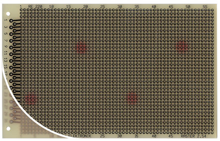 Roth Elektronik - RE220-LF - Roth Elektronik RE220-LF  DIN 41617 , FR4, 37 x 58, 1mmֱ, 2.54 x 2.54mm׼, 160 x 100 x 1.5mm		