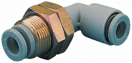 SMC - KQ2LE10-00A - 90 Elbow Male Bulkhead,OD 10mm		