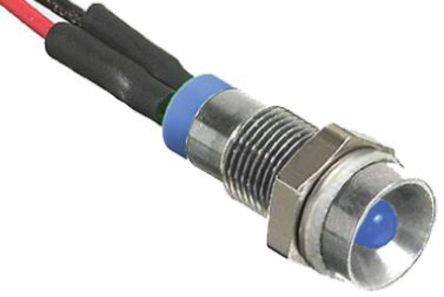 RS Pro - Q6R3CXXB12E - RS Pro Q6R3CXXB12E 3 mm  ɫ LED ָʾ, ߽Ӷ, 6mmװ׳ߴ, 12 V ֱ		