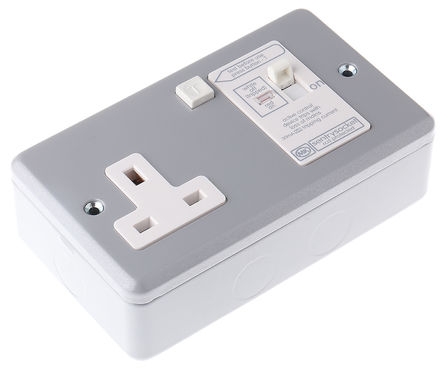 MK - K6302 ALM - MK Metalclad ϵ BS ׼ 13A ɫ  RCD  K6302 ALM, ̰忪, 1 30mA,  86mm  86mm, 240V ac		