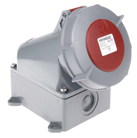 Mennekes - 3772 - Mennekes ɫ 5P ҵԴ ֱ ڹʽ  3772, 32A, 400 V, IP67		