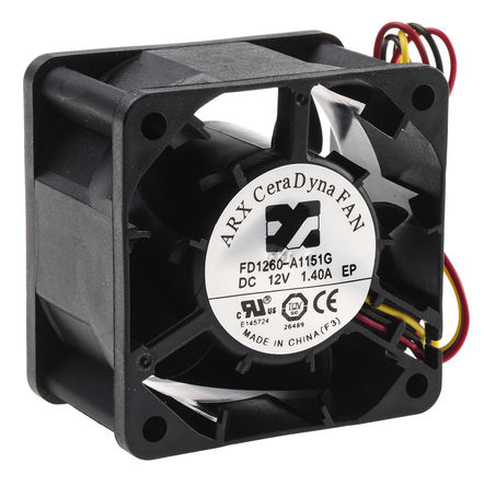 ARX - FD1260-A1151G2AL - ARX CeraDyna ϵ 14.4W 12 V ֱ  FD1260-A1151G2AL, 107.4m3/h, 10500rpm, 60 x 60 x 38mm		
