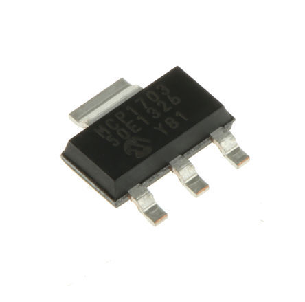 Microchip - MCP1703-5002E/DB - Microchip MCP1703-5002E/DB LDO ѹ, 5 V, 250mA, 2%ȷ, 2.7  16 V, 3 + Tab SOT-223װ		