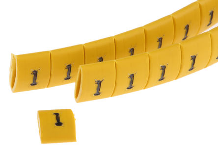 HellermannTyton - 901-10134 - HellermannTyton Ovalgrip ϵ 250װ Ƶ׺ Ϲ̶ ±ʶ 901-10134, 5mm, 5.3 mm, 1.7  3.6mmֱ, ӡ"1"ͼ		