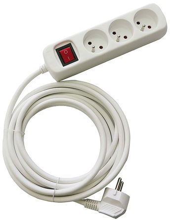 RS Pro - FKX3N-4M - RS Pro ɫ 3  Դ ߰ FKX3N-4M, ʽ, 4m , 16A, 230 V 		