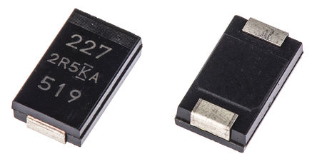 KEMET - T591V227M2R5ATE015 - KEMET T591 ϵ 220F 20% SMD  T591V227M2R5ATE015, 2.5 V ֱ, V װ, 15m ESR, +105C		