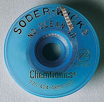 Chemtronics - SW16015 - Chemtronics 1.5m 免清洗 吸锡编带, 0.8mm宽		
