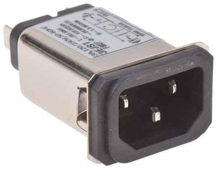 TE Connectivity - 3EJS1 - TE Connectivity Ƕʽ C14 IEC ˲ ͷ 6609006-8, ζ˽, 3A, 250 V 		