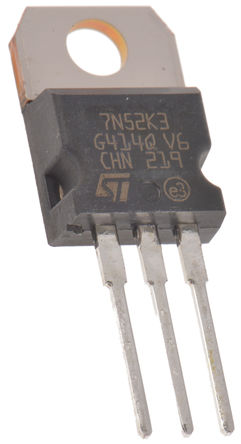 STMicroelectronics - STP7N52K3 - STMicroelectronics MDmesh K3, SuperMESH3 ϵ Si N MOSFET STP7N52K3, 6 A, Vds=525 V, 3 TO-220װ		