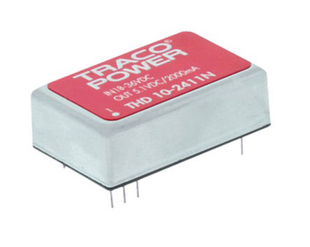 TRACOPOWER - THD 10-1211N - TRACOPOWER THD 10N ϵ 10W ʽֱ-ֱת THD 10-1211N, 9  18 V ֱ, 5.1V dc, 2A, 1.5kV dcѹ, 85%Ч		