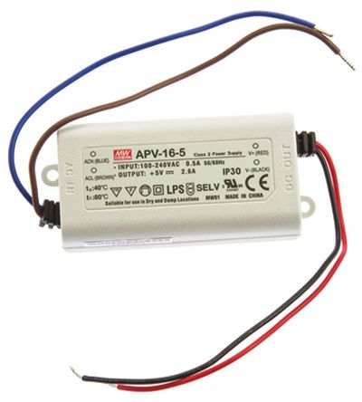 Mean Well - APV-16-5 - Mean Well LED  APV-16-5, 127  370 V ֱ90  264 V , 5V, 2.6A, 13W		