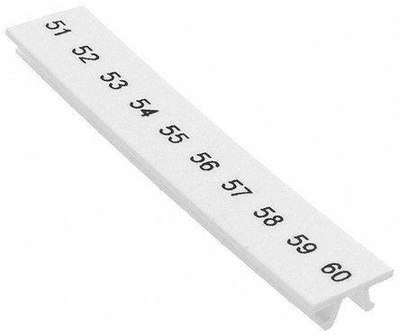Phoenix Contact - 1050017:0051 - White Zack Marker Strip Numbers 51-60		