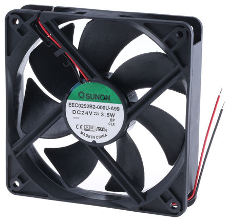 Sunon - EEC0252B2-000U-A99 - Sunon EE ϵ 3.5W 24 V ֱ  EEC0252B2-000U-A99, 158.1m3/h, 2700rpm, 120 x 120 x 25mm		