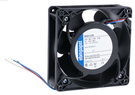 ebm-papst - DV5212/2N - ebm-papst DV5200 ϵ 20W 12 V ֱ  DV5212/2N, 270m3/h, 5000rpm, 127 x 127 x 38mm		