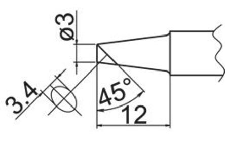 Hakko - T20-BC3 - Hakko T20 ϵ, 3 mm 45 Բ ͷ, ʹHakko FX-838		