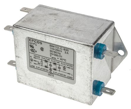 EPCOS - B84113C0000B030 - EPCOS B84113C ϵ 3A 250 V , 60Hz װ RFI ˲ B84113C0000B030, װƬӶ		