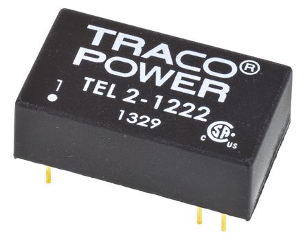 TRACOPOWER - TEL 2-1222 - TRACOPOWER TEL 2 ϵ 2W ʽֱ-ֱת TEL 2-1222, 9  18 V ֱ, 12V dc, 85mA, 1.5kV dcѹ, 78%Ч, DIP 16װ		