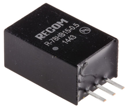 Recom - R-78HB15-0.5 - Recom 7.5W ѹ R-78HB15-0.5, 20  72V, 15V, 500mA (1) , 91%Ч, SIP װ		
