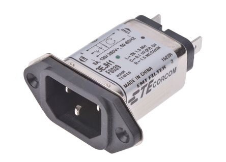 TE Connectivity - 3EJH1 - TE Connectivity װ C14 IEC ˲ ͷ 6609008-2, ζ˽, 3A, 250 V 		