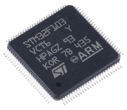 STMicroelectronics - STM32F103VCT6 - STMicroelectronics STM32F ϵ 32 bit ARM Cortex M3 MCU STM32F103VCT6, 72MHz, 256 kB ROM , 48 kB RAM, 1xUSB, LQFP-100		