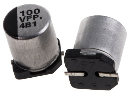 Panasonic - EEEFPV101XAP - Panasonic FP SMD ϵ 35 V ֱ 100F SMD  EEEFPV101XAP, 20%ݲ, 160m(ֵ), +105C, D8װ		