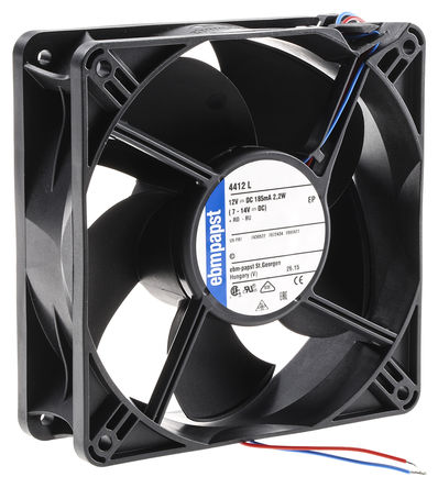 ebm-papst - 4412L - ebm-papst 4400 ϵ 2.5W 12 V ֱ  4412L, 150m3/h, 2700rpm, 119 x 119 x 38mm		