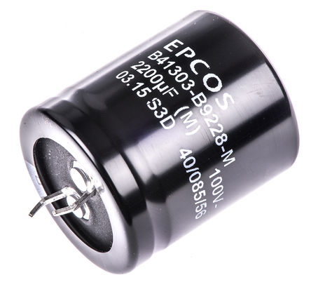 EPCOS - B41303B9228M - EPCOS B41303 ϵ 100 V ֱ 2200F ͨ  B41303B9228M, 20%ݲ, 50m(ֵ), +85C		