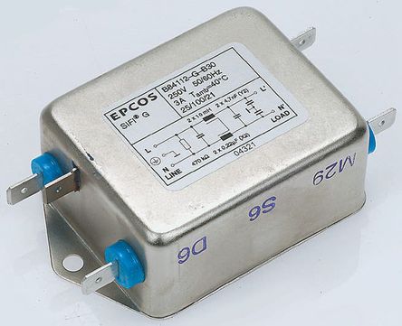 EPCOS - B84112G0000B110 - EPCOS B84112-G ϵ 10A 250 V , 60Hz װ RFI ˲ B84112G0000B110, ˿Ӷ		