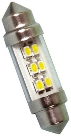JKL Components - LE-0909-11NW - JKL Components 白色光 尖浪形 LED 车灯 LE-0909-11NW, 38 mm长 10.7mm直径, 24 V 交流/直流 45 mA, 43 lm		